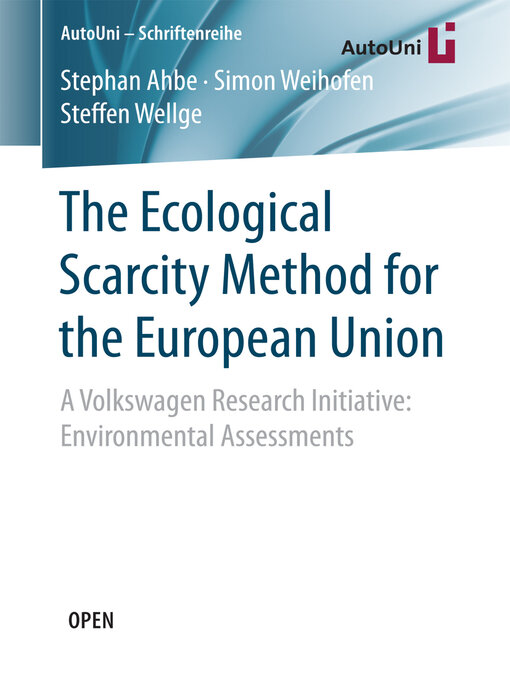 Title details for The Ecological Scarcity Method for the European Union by Stephan Ahbe - Available